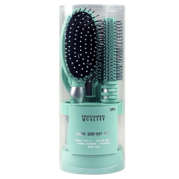 Accessories - Mint Green 5-Piece Hair Brush Set